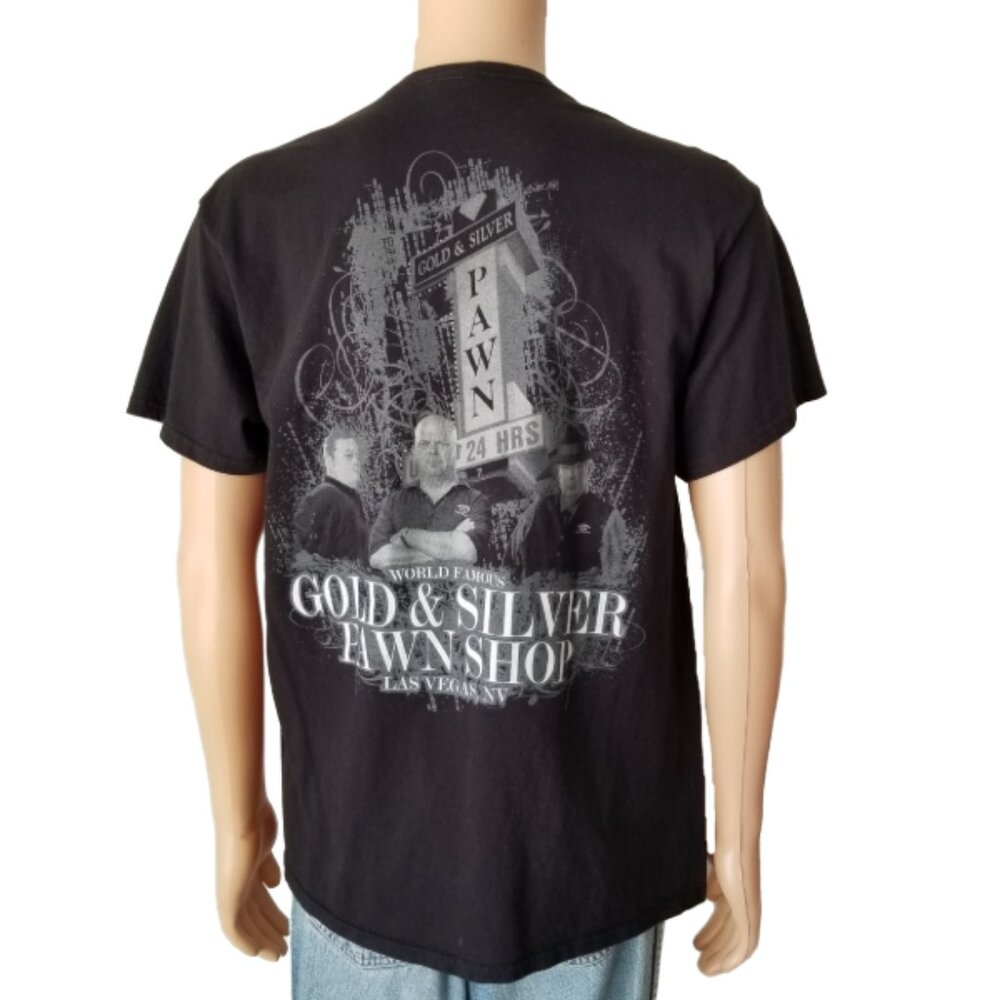 World Famous Gold & Silver Pawn Shop TShirt Rick Chum Black Double Sided Large